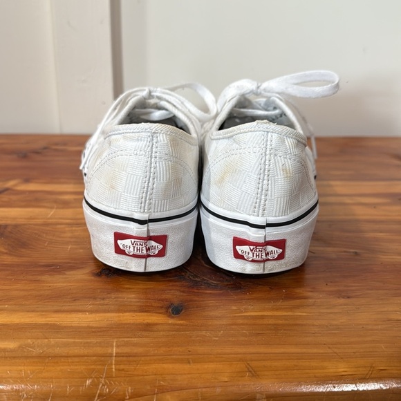 Vans Authentic Platform Tonal Check True White Sneakers - Picture 4 of 8